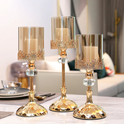 Crystal Candle Holder, Luxury Wedding Party Festival, Christmas Romantic, Dining Table Centerpiece Candlestick Home Decoration