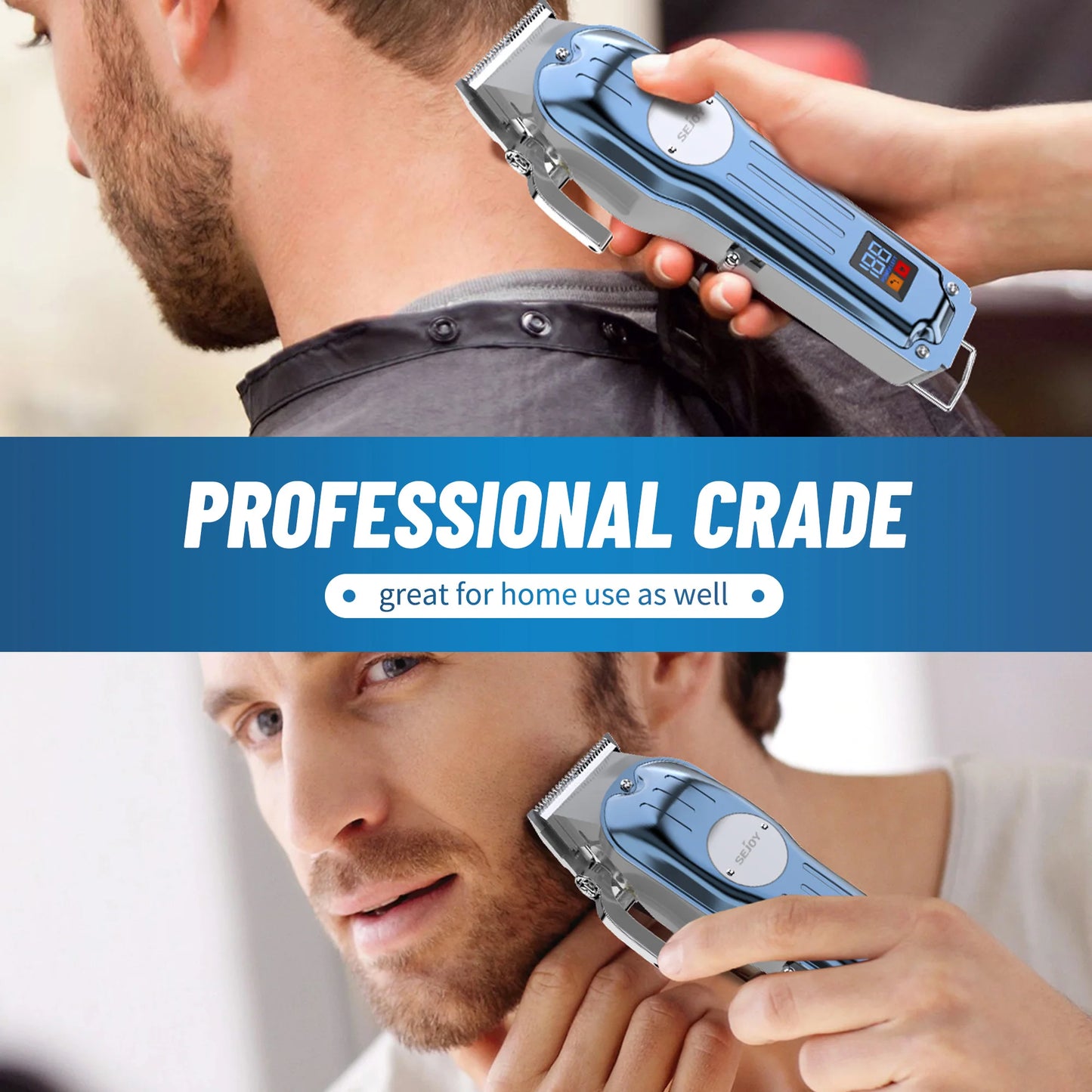 Sejoy Rechargeable Hair Clipper Combo, Professional Electric Hair Trimmer, Cordless Haircut Machine Kits for Barber