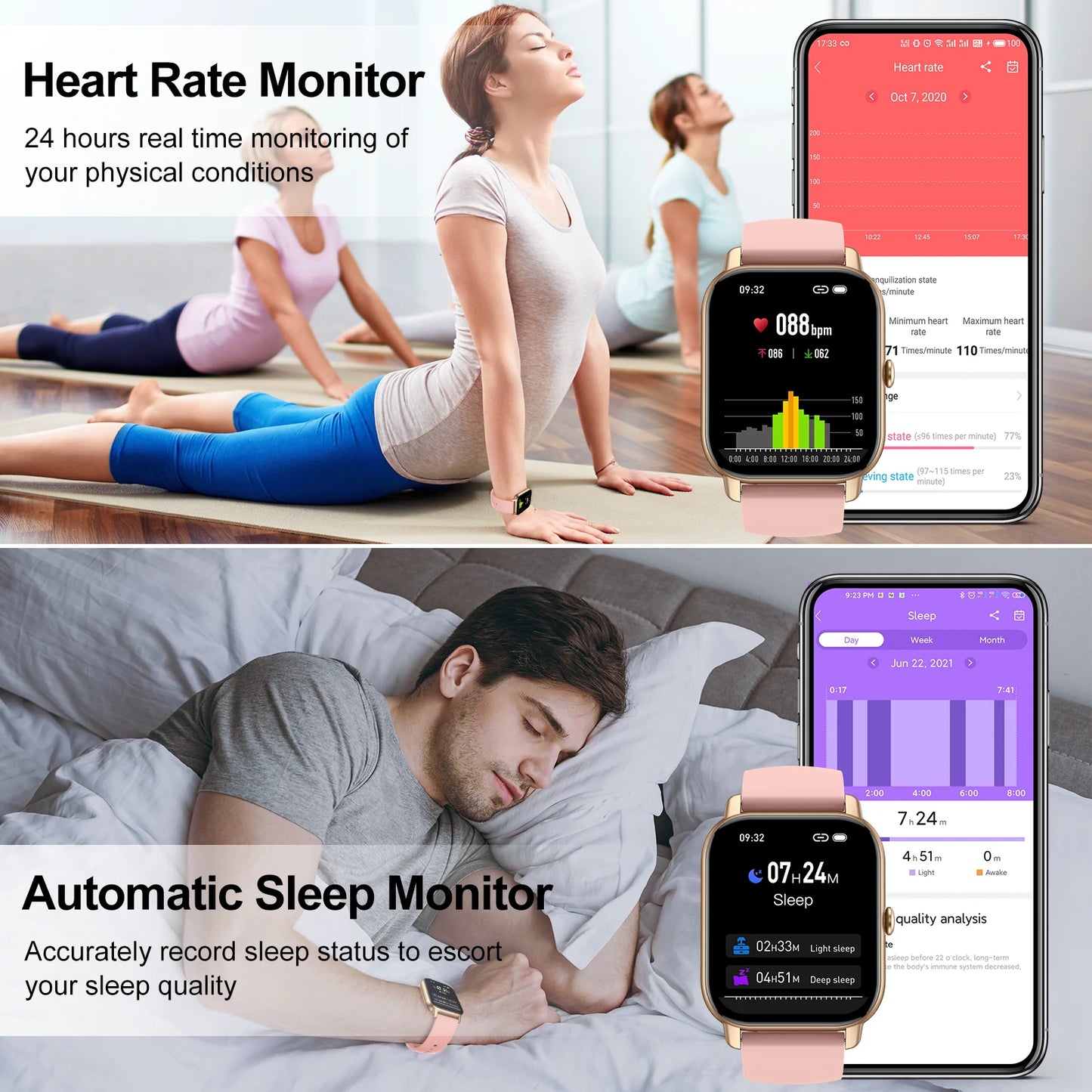 Health Monitoring Waterproof Bluetooth Unisex Smart Watch