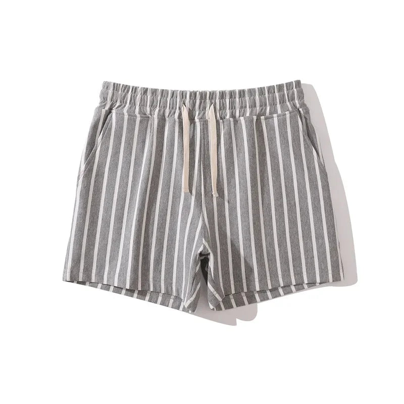 Men Clothing 2026, New Cotton Sports Shorts, Men's Quarter Pants Vertical Stripe Couple Pants Fitness, Running Casual,  Shorts