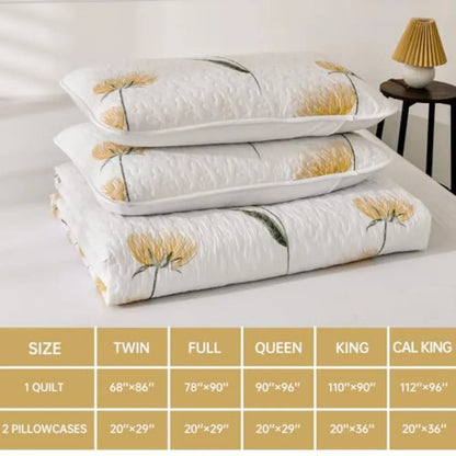 Cute Soft Lightweight Microfiber Queen Floral Bedspread