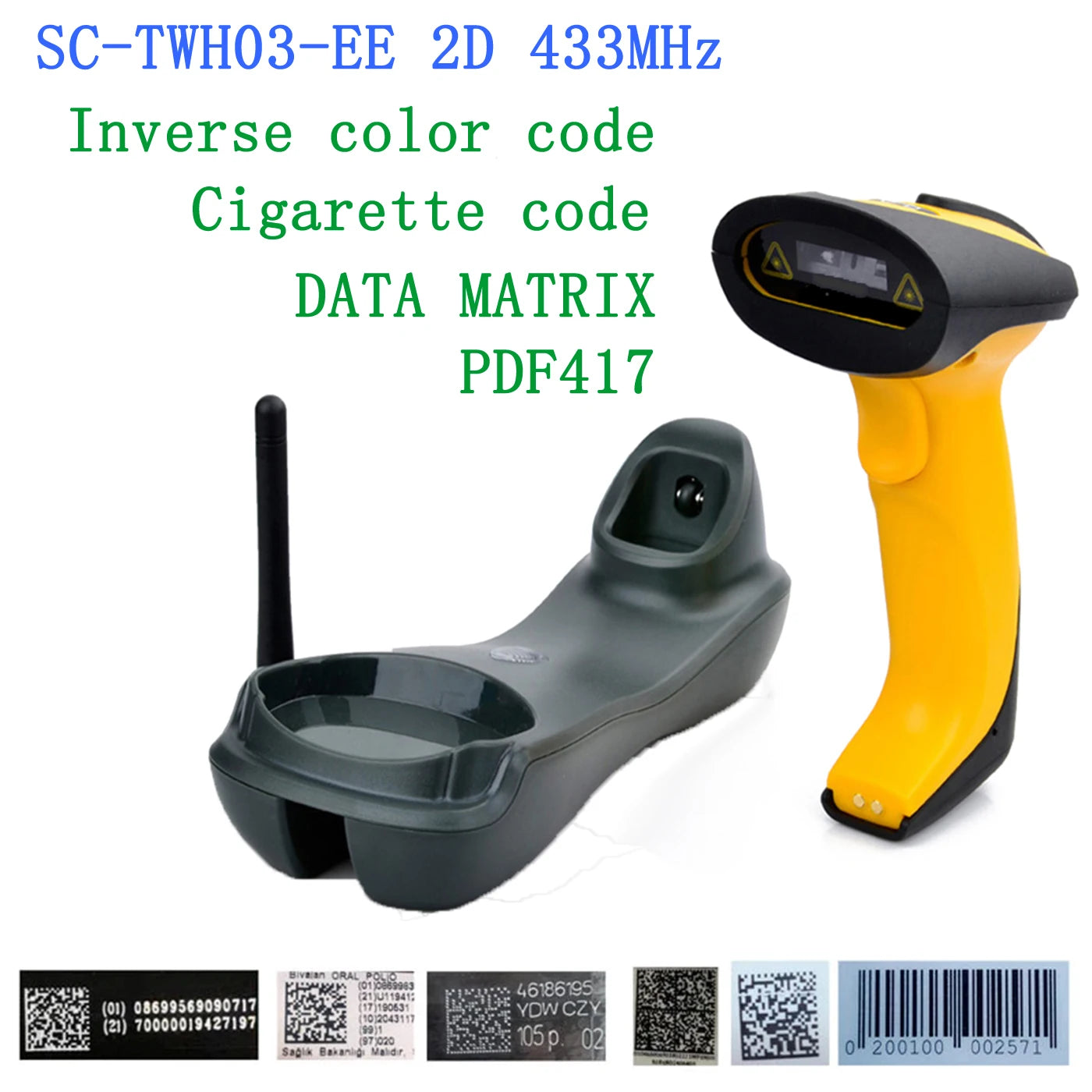 Bluetooth Hand held Barcode  QR code Scanner,1D 2D 500m Transmission Distance