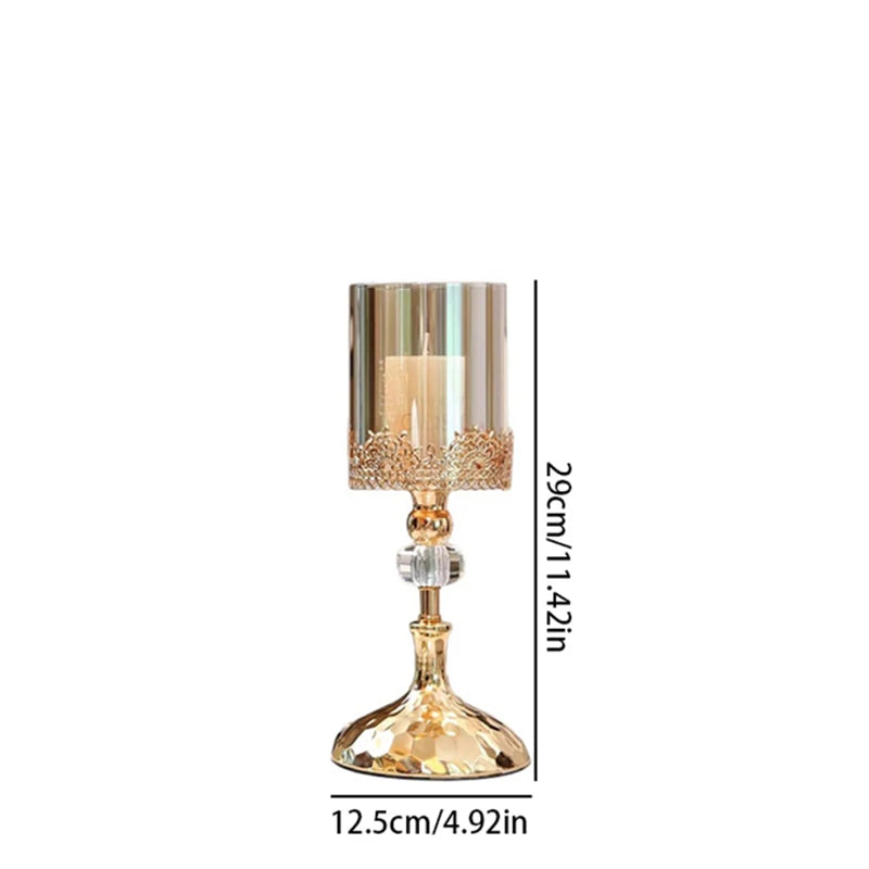 Crystal Candle Holder, Luxury Wedding Party Festival, Christmas Romantic, Dining Table Centerpiece Candlestick Home Decoration
