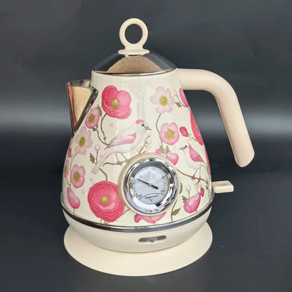 1.7L Retro Paint Electrc Kettle With Temperature Display, Boiling Water Auto Power Off, Stainless Steel Teapot Kitchen Tools
