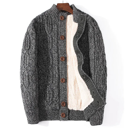 Male Winter Cardigan, Thicken, Warm, Wool, Cashmere Winter Sweater