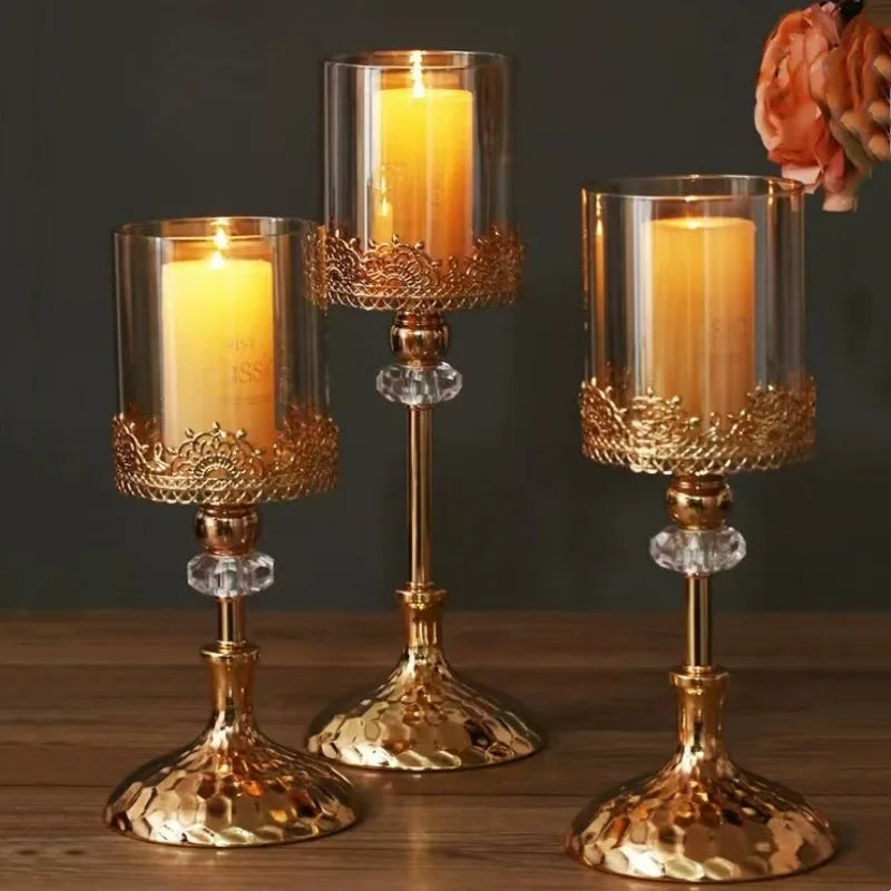 Crystal Candle Holder, Luxury Wedding Party Festival, Christmas Romantic, Dining Table Centerpiece Candlestick Home Decoration