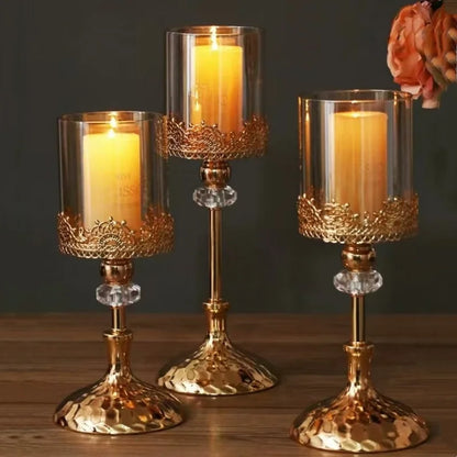 Crystal Candle Holder, Luxury Wedding Party Festival, Christmas Romantic, Dining Table Centerpiece Candlestick Home Decoration