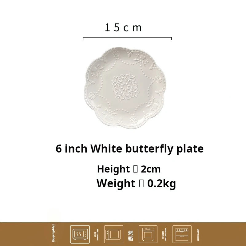 Relief dessert bowl, European ceramic bird's nest bowl, soup bowl, egg custard, microwave oven lid, steamed egg bowl, stew bowl
