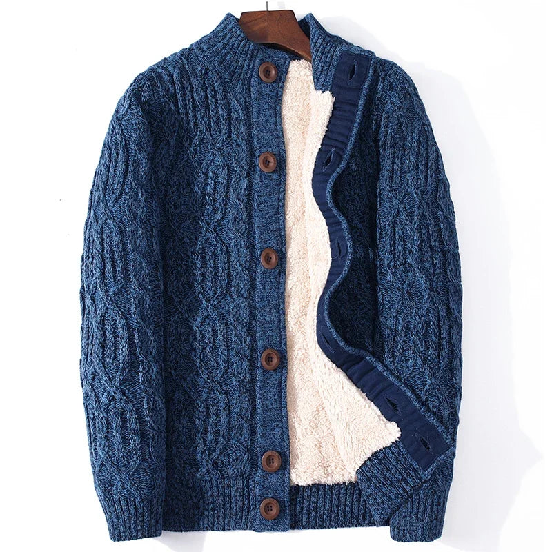 Male Winter Cardigan, Thicken, Warm, Wool, Cashmere Winter Sweater