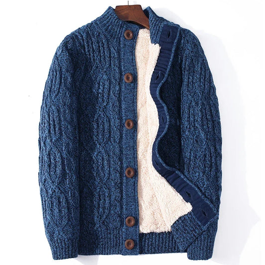 Male Winter Cardigan, Thicken, Warm, Wool, Cashmere Winter Sweater