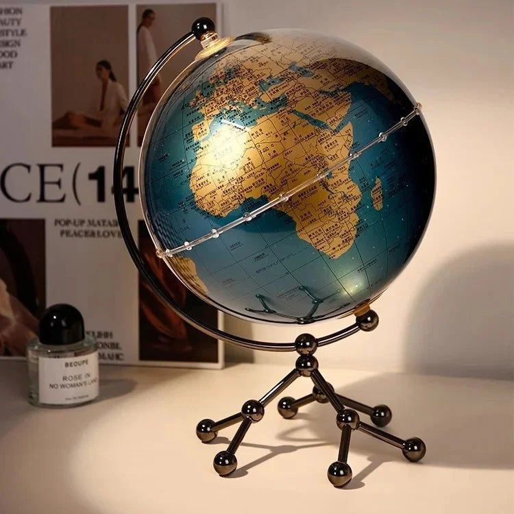 Luxury Modern Globe Ornament With Sailboat Accent, Elegant Metal Sculpture For Living Room ,TV Stand ,Wine, Cabinet, Office Desk