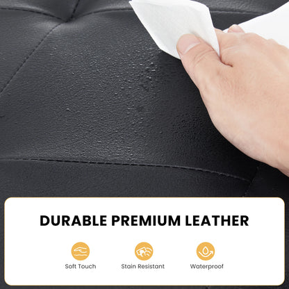 43 Inches Leather Folding Ottoman Storage, Footstool Toy Box,  Bench Load 660 lbs, Foot Rest Stool For Living Room, Storage for Bedroom