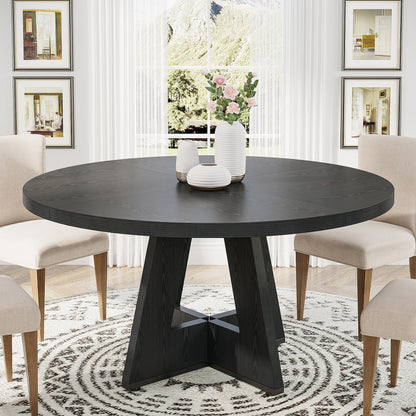 Tribesigns Round Dining Table for 4, 47 Inch Farmhouse Kitchen Table ,Small Kitchen Table Dining Room