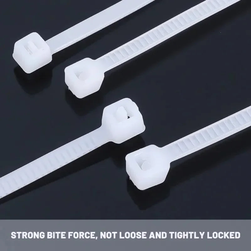 2000/100Pcs Self Locking Nylon Cable Ties  Heavy Duty Organizer