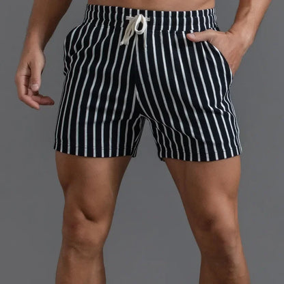 Men Clothing 2026, New Cotton Sports Shorts, Men's Quarter Pants Vertical Stripe Couple Pants Fitness, Running Casual,  Shorts