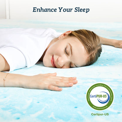 MCQ 2 Inch Soft Bed mattress Full Size, Memory Foam Gel ,Breathable Cooling ,Soft Bed Topper