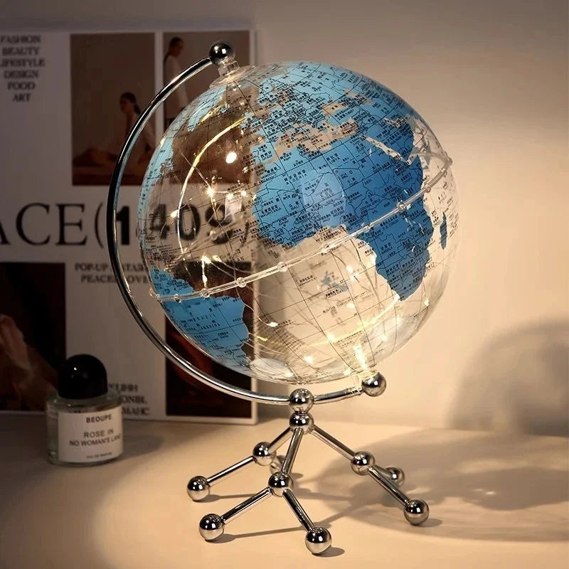 Luxury Modern Globe Ornament With Sailboat Accent, Elegant Metal Sculpture For Living Room ,TV Stand ,Wine, Cabinet, Office Desk