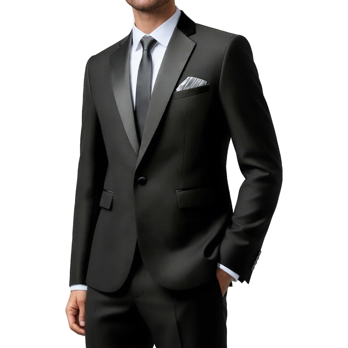 Men's Slim Fit  Business Suit 2-Piece Jacket & Pant Suit