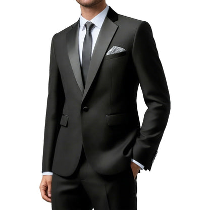 Men's Slim Fit  Business Suit 2-Piece Jacket & Pant Suit