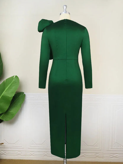 Elegant Prom Dresses, plus Size Elegant Party Dress ,Lotus leaf one-step Luxury Long Evening Dress