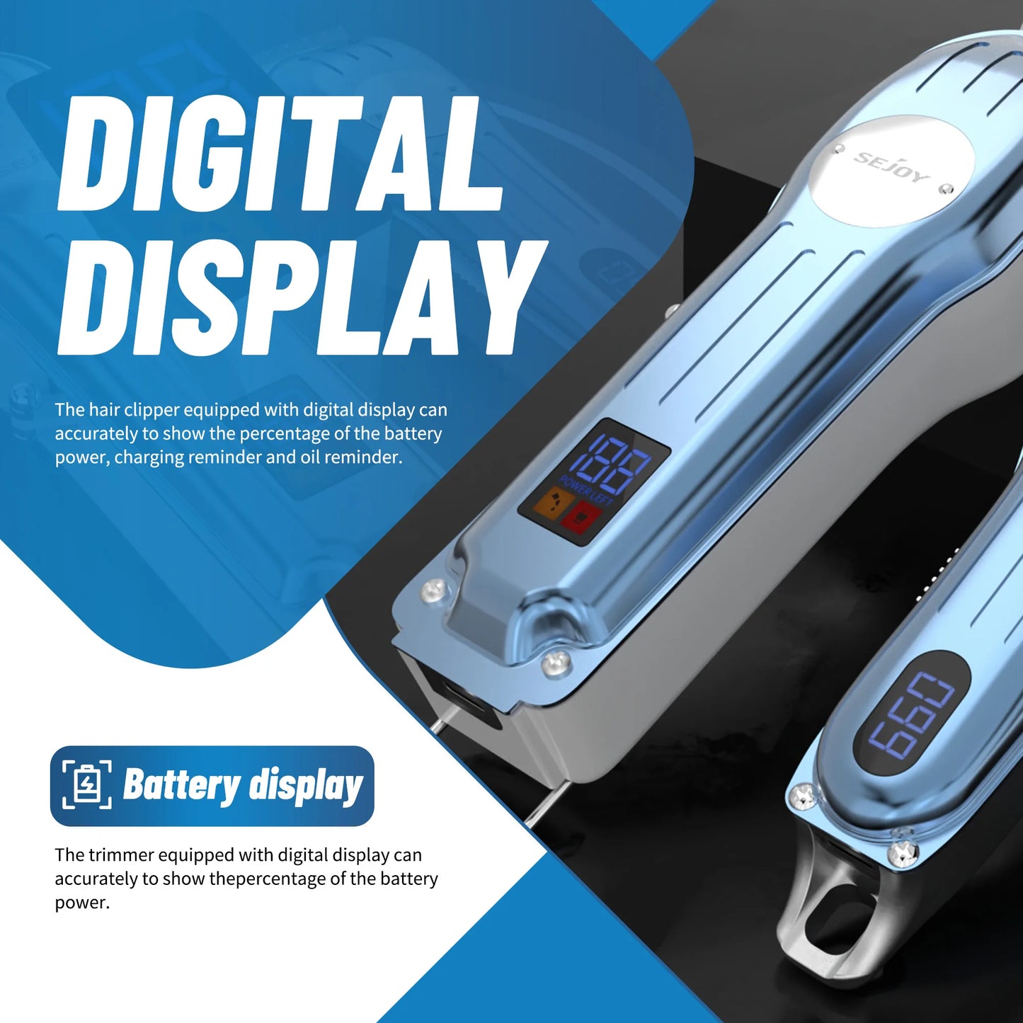 Sejoy Rechargeable Hair Clipper Combo, Professional Electric Hair Trimmer, Cordless Haircut Machine Kits for Barber