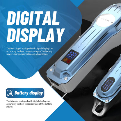 Sejoy Rechargeable Hair Clipper Combo, Professional Electric Hair Trimmer, Cordless Haircut Machine Kits for Barber