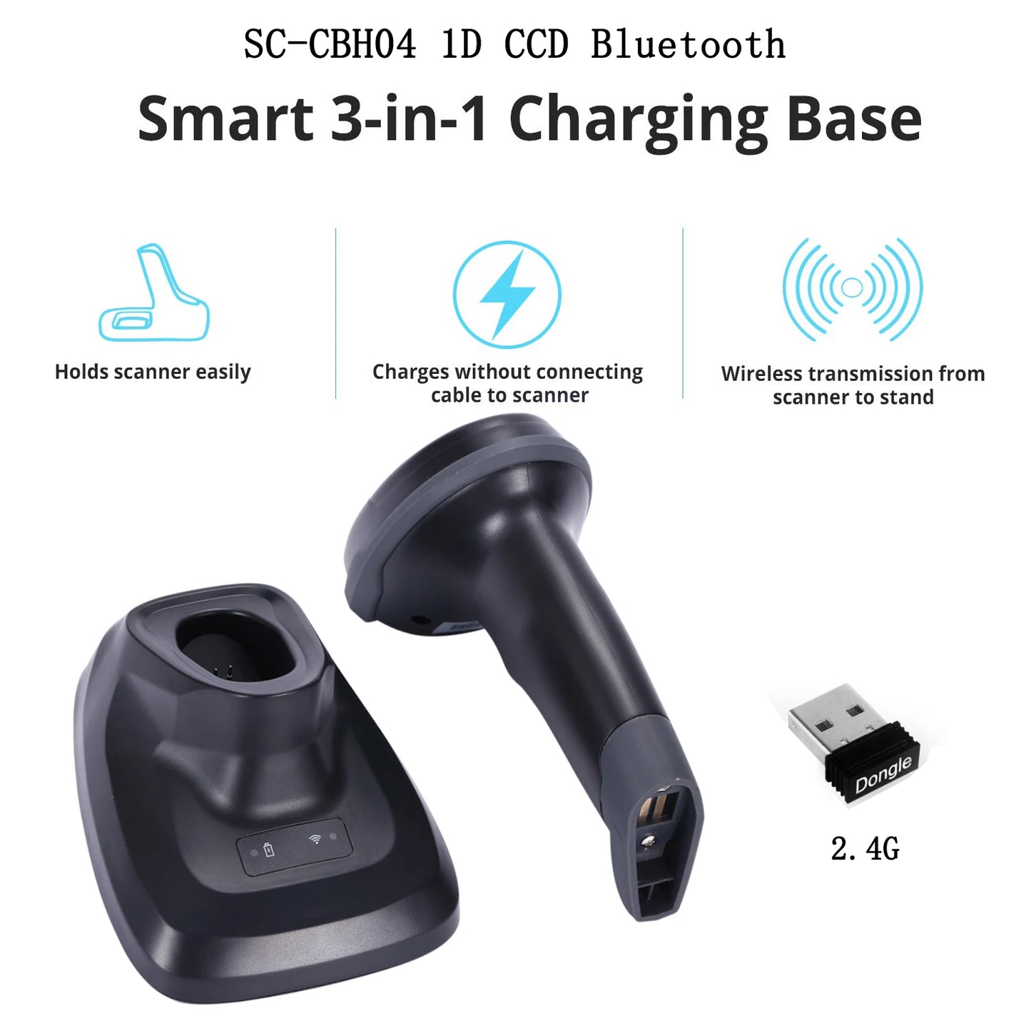 Bluetooth Hand held Barcode  QR code Scanner,1D 2D 500m Transmission Distance