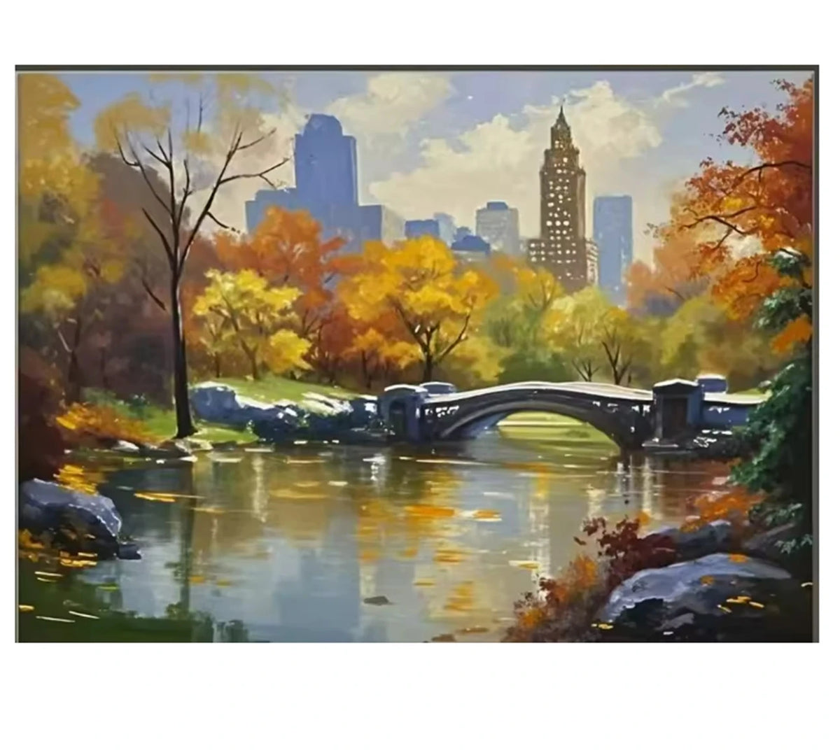 Modern Abstract Painting, Thick Texture, Handmade Canvas Art, New York City Handpainted, Home Wall Decor Oil Paintings Unframed