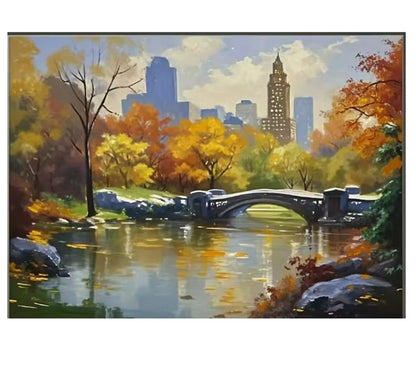 Modern Abstract Painting, Thick Texture, Handmade Canvas Art, New York City Handpainted, Home Wall Decor Oil Paintings Unframed