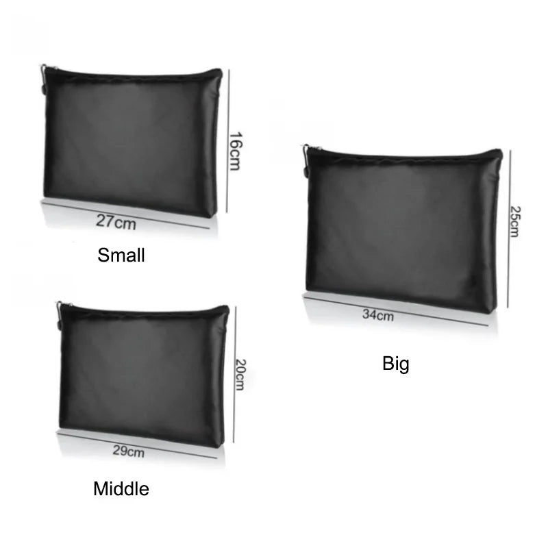 New Fireproof Document Bag, Waterproof Money Bags, Fire Safe Storage Pouch with Zipper Cash File Envelope Holder for Home Office