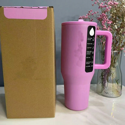 40 Oz Outdoor Sports Water Tumbler, Stainless Steel Insulated Cup With Lid And Straw
