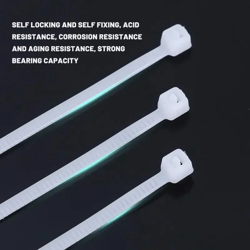 2000/100Pcs Self Locking Nylon Cable Ties  Heavy Duty Organizer