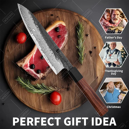 Chef Knife, Damascus Steel VG10 For Meat ,Vegetables ,Fish ,Kitchen Knife Utility Cooking Tools