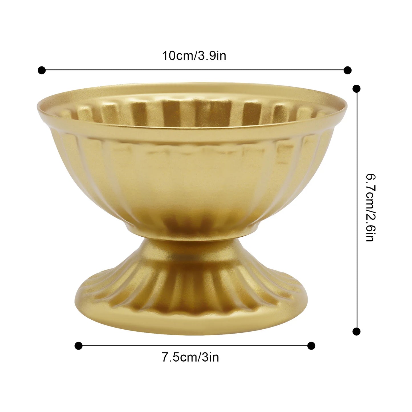 10 PCS Mini Vase White/Bright Golden Metal  Vase,  Flower Arrangement Container, Home Vessel Ornament Wedding Flower Vase