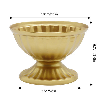 10 PCS Mini Vase White/Bright Golden Metal  Vase,  Flower Arrangement Container, Home Vessel Ornament Wedding Flower Vase